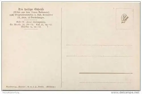 Die Heilige Schrift - Petri Verleugnung - Künstlerkarte R. Leinweber ca. 1910