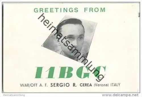 QSL - QTH - Funkkarte - I1BGC - Italia - Cerea - 1957