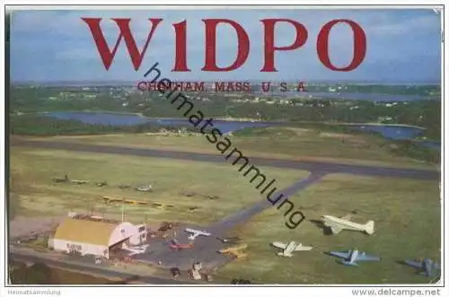 QSL - QTH - Funkkarte - W1DPO - USA - Massachusetts - Chatham Airport - 1958