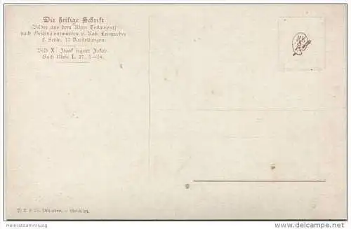 Die Heilige Schrift - Isaak segnet Jakob - Künstlerkarte R. Leinweber ca. 1910 - Verlag Hans Kohler &amp; Co. München