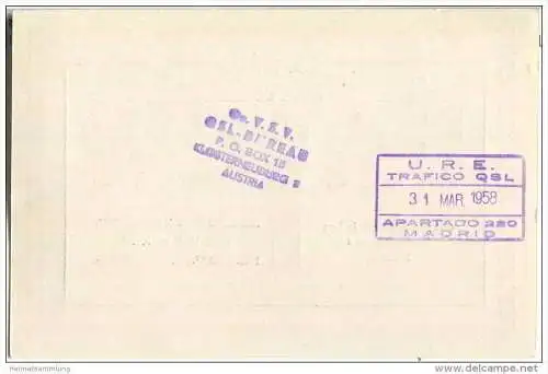 QSL - QTH - Funkkarte - EA1CW - Espana - Malaga - 1958