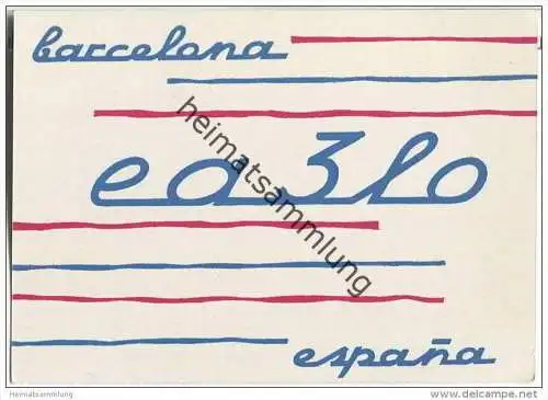 QSL - QTH - Funkkarte - EA3LO - Espana - Barcelona - 1957