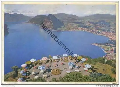 Lugano - Berghotel Brè - Kulmterrasse - AK-Grossformat