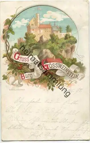 Gössweinstein - Gruss von der Burg - Verlag B. Kühlen M. Gladbach - gel. 1897