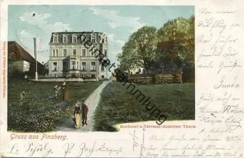 Pinzberg - Kurhotel und Terrasse Zametzer Thurm - Verlag Wilhelm Hagelweide Erlangen gel. 1902