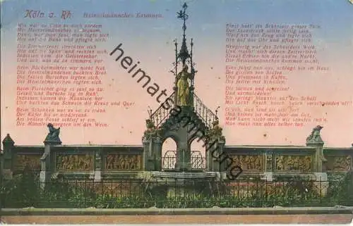 Köln - Heinzelmännchen Brunnen - Verlag H. Worringen Köln - Feldpost