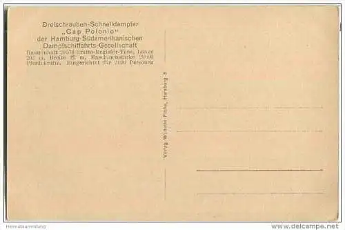 Hamburg-Südamerika-Dampfschifffahrts-Gesellschaft - Dreischraubendampfer Cap Polonio