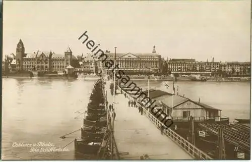 Coblenz - Die Schiffsbrücke - Foto-Ansichtskarte - Verlag Trinks & Co. GmbH Leipzig 20er Jahre