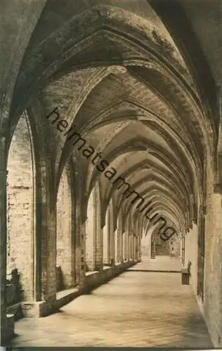 Kloster Chorin - Östlicher Kreuzgang - Foto-Ansichtskarte Handabzug - Verlag Rotophot Bestensee 60er Jahre