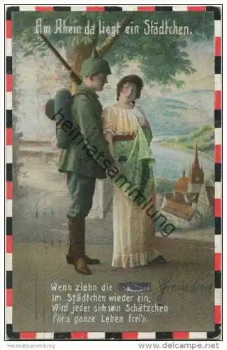 Soldaten - Am Rhein da liegt ein Städtchen - Spruch - Feldpost