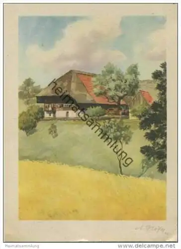 Schwarzwaldhaus - Künstlerkarte signiert A. Höfer 1942 - Paul Meyer Kunstverlag Bremen