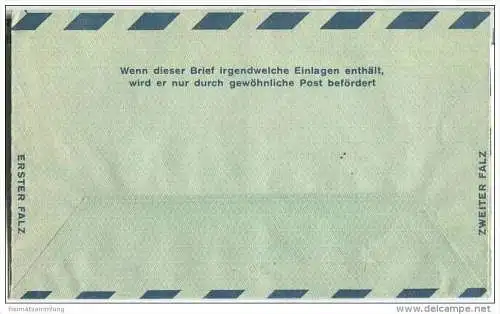 60 Pfg. Havellandschaft mit Flugzeug - Luftpostleichtbrief Berlin - gelaufen 17-04-1952 nach Genf