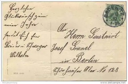 Neujahr - Landschaft im Schnee - Klee - Hufeisen