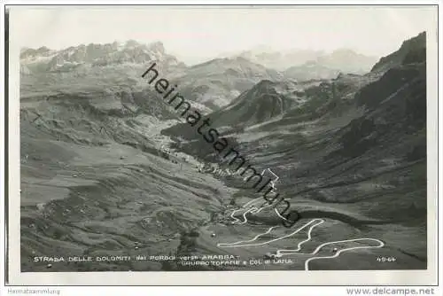 Strada delle Dolomiti dal Pordoi verso Arabba - Foto-AK