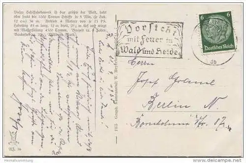 Niederfinow - Schiffshebewerk - Verlag W. Meyerheim Berlin