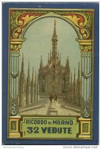 Italien 30er Jahre - Ricordo di Milano - 32 vedute - Serie 258 - Edizione riservata - Leporello 32 Fotografien rückseiti