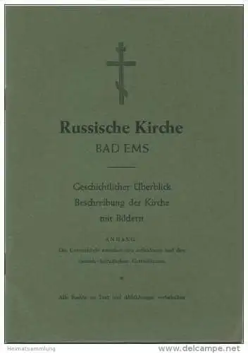 Russische Kirche Bad Ems - 12 Seiten mit 4 Abbildungen - Verlag Heil Druck Bad Ems