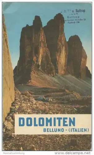 Dolomiten - Belluno 1957 - 64 Seiten mit Reiserouten - Ortsbeschreibungen - 12 Farb- und 27 schwarz-weiss Aufnahmen - 1