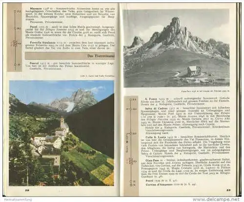 Dolomiten - Belluno 1957 - 64 Seiten mit Reiserouten - Ortsbeschreibungen - 12 Farb- und 27 schwarz-weiss Aufnahmen - 1