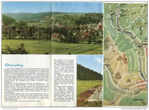 Wünnenberg 1971 - Faltblatt mit 7 Abbildungen - Wanderplan signiert Jos. Mühlenbein Niedermarsberg 1962