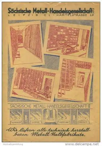 Sächsische Metall-Handelsgesellschaft Leipzig Härtelstrasse 27 - 1 DIN A4 Blatt - rückseitig Text