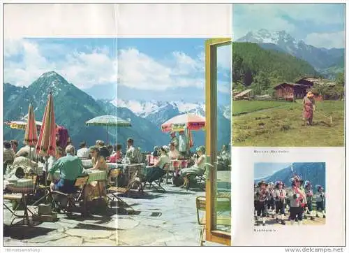 Mayrhofen 60er Jahre - Faltblatt mit 17 Abbildungen - Hotel- und Gaststätten-Verzeichnis - Tiroler Landes-Reisebüro Orts