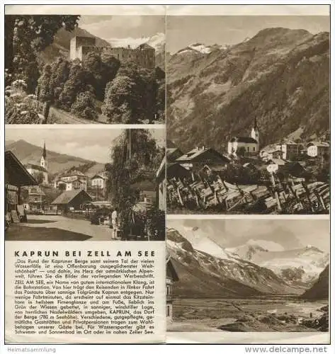 Kaprun 1939 - Faltblatt mit 9 Abbildungen - Verzeichnis der Preise und Gaststätten