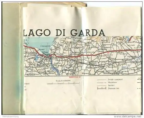 Carta del Lago di Garda - Istituto Nicolo Bendici Bologna - Innen sauber erhalten 50cm x 70cm Mehrfarbendruck