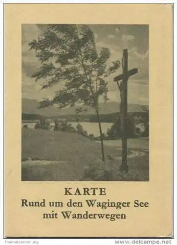 Karte rund um den Waginger See mit Wanderwegen - Herausgeber Gemeinde Kirchanschöring