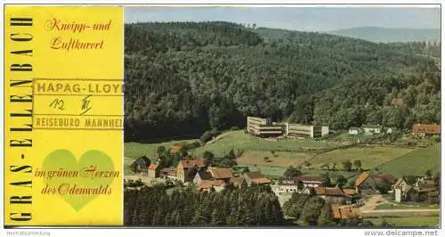 Gras-Ellenbach 1962 - Faltblatt mit Abbildungen - beiliegend Zimmernachweis 1965