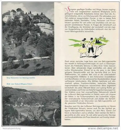 Behringersmühle 1965 - Faltblatt mit 8 Abbildungen - beiliegend Wohnungs- und Unterkunftsverzeichnis 1966/67