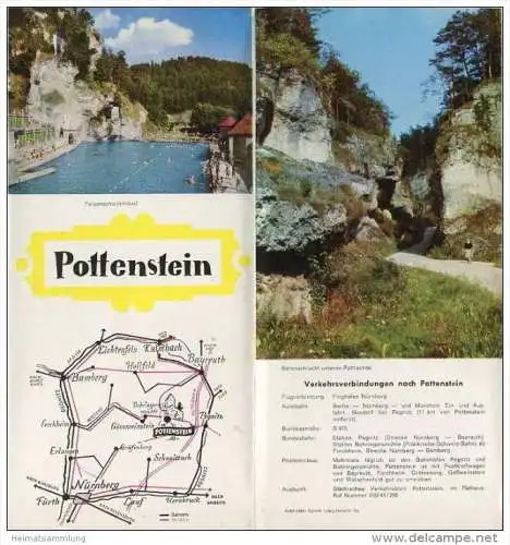 Pottenstein 1972 - Faltblatt mit 15 Abbildungen - beiliegend Unterkunfts-Verzeichnis