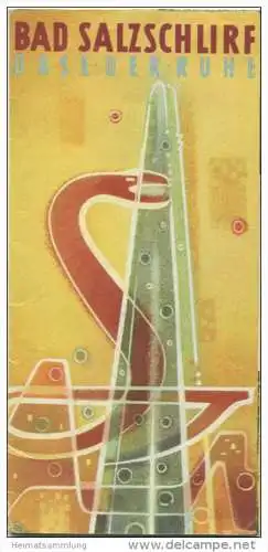 Bad Salzschlirf 1957 - Faltblatt mit 14 Abbildungen - Gestaltung und Graphik Willi Weide - beiliegend Wohnungsliste 1960