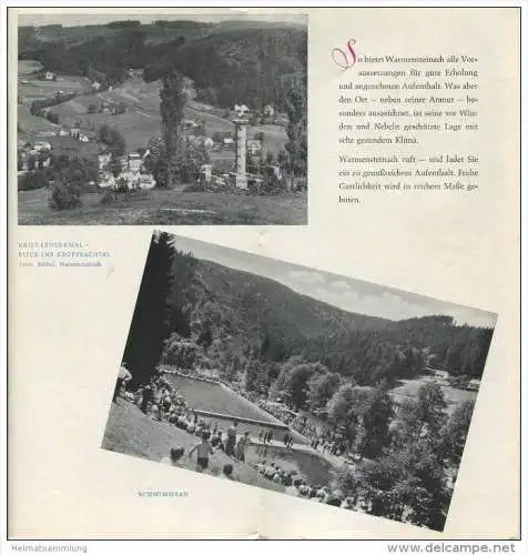 Warmensteinach 1956 - 8 Seiten mit 12 Abbildungen - Titelbild Rimpl 1953