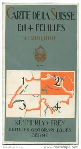 Karte der Schweiz in 4 Blättern - 1:200'000 - Blatt 2 Nord-Ost-Schweiz - Verlag Kümmerly + Frey Bern