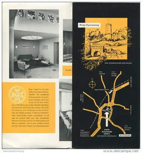 Bielefeld 1965 - Hotel Bielefelder Hospiz - Faltblatt mit 6 Abbildungen - Preisverzeichnis