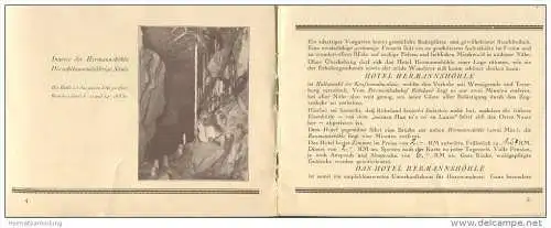 Rübeland - Hotel Pension Hermannshöhle 30er Jahre - Besitzer K. Steckfuss - 18 Seiten mit 8 Abbildungen und einer auskla