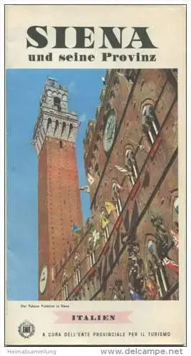 Siena 1961 - Faltblatt mit 21 Abbildungen - Reliefkarte