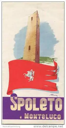 Spoleto e Monteluco 50er Jahre - Faltblatt mit 14 Abbildungen