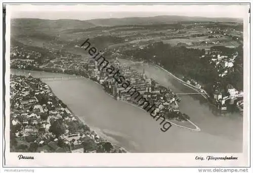 Passau - Fliegeraufnahme - Foto-AK