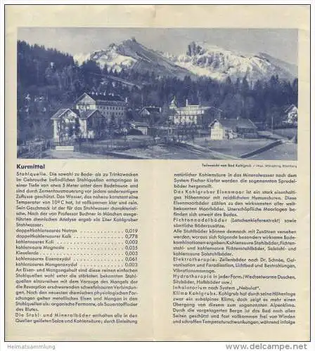 Bad Kohlgrub 30er Jahre - Faltblatt mit 5 Abbildungen - Titelbild signiert Klotz u. Kienast München - Ärztliche Gutachte