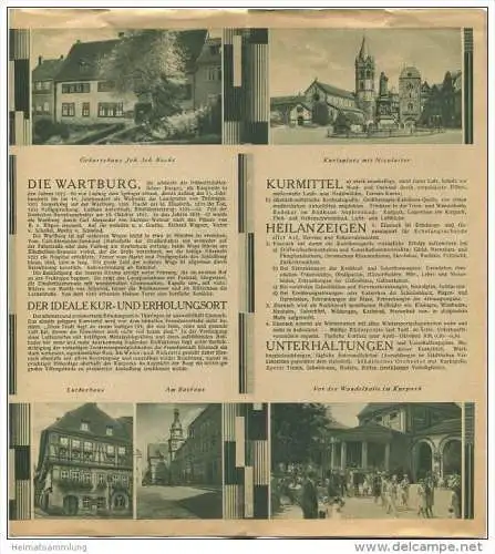 Eisenach und die Wartburg 30er Jahre - Faltblatt mit 12 Abbildungen