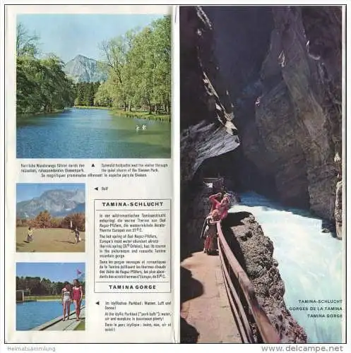 Bad Ragaz 70er Jahre - Faltblatt mit 22 Abbildungen