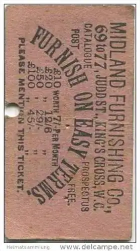 Grossbritannien - London - London County Council Tramways L.C.C. Trams - Ticket - Fahrschein