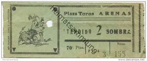 Spanien - Plaza Toros Arenas - Ticket Eintrittskarte