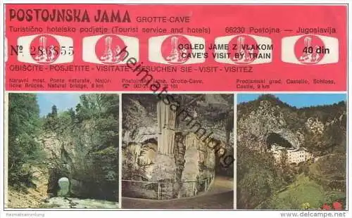 Slovenien - Postojna - Postojnska Jama - Grotte Cave - Ticket Eintrittskarte