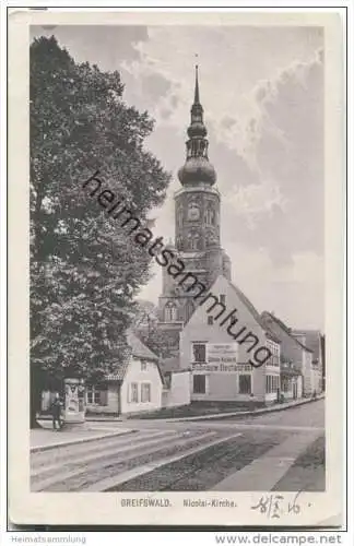 Greifswald - Nicolai-Kirche - Rubenow-Restaurant Wilhelm Hackbarth - Feldpost