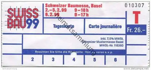 Schweiz - Basel - Schweizerisch Baumesse - SwissBau99 - Tageskarte