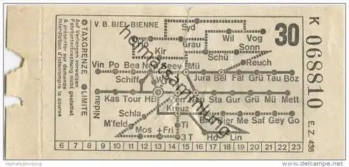 Schweiz - Biel - V. B. Biel-Bienne - Fahrschein Fr. -.30