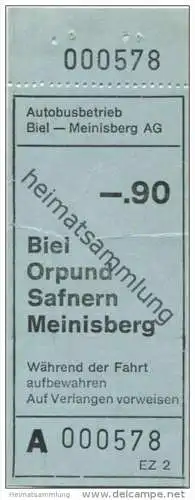 Schweiz - Biel - Autobusbetrieb Biel-Meinisberg AG - Fahrschein Fr. -.90